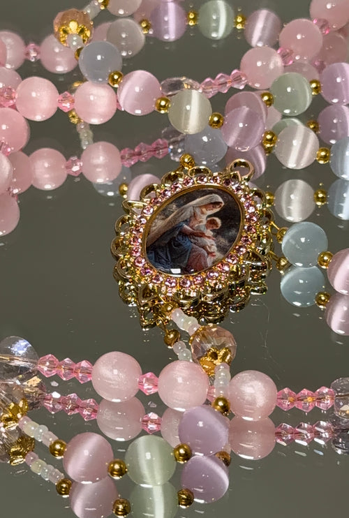 Divine Feminine Rosary | Baby Pink or Pastel Multi Colored Handmade Catholic Rosaries