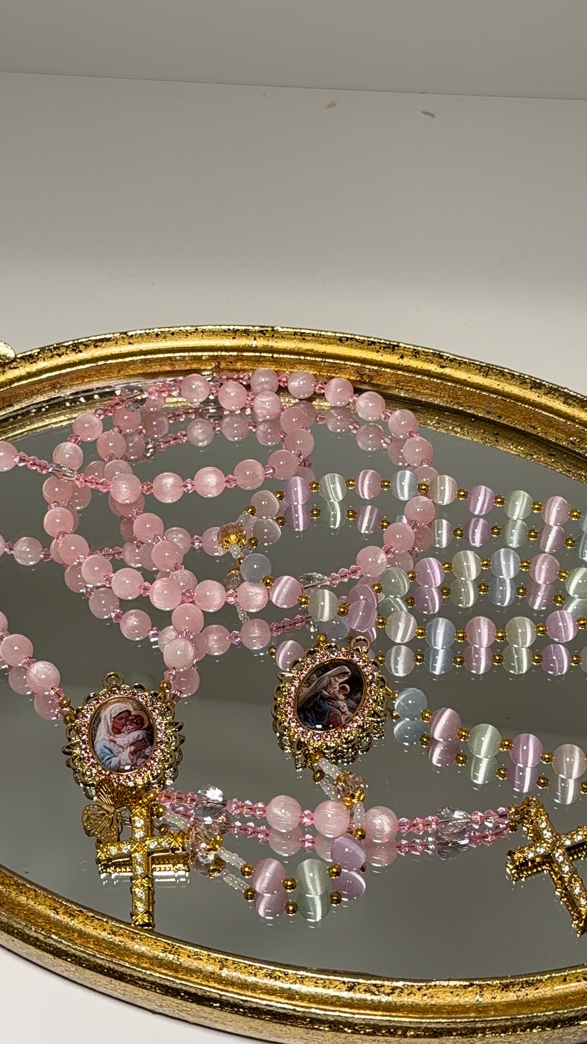 Divine Feminine Rosary | Baby Pink or Pastel Multi Colored Handmade Catholic Rosaries