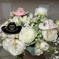 Western Keepsakes - Pink Variety Cowboy Hats with Catholic Religious Charms